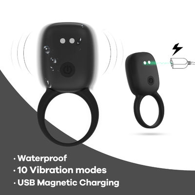 Silicone Vibrating Cock Ring , Waterproof Rechargeable Penis Ring Vibrator