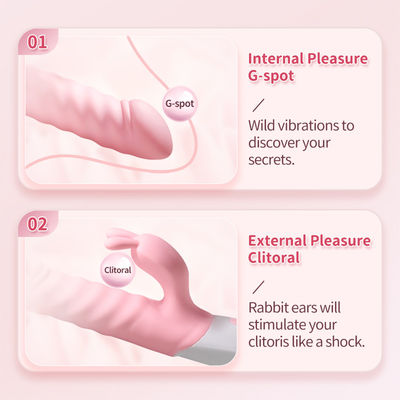 Waterproof Thrusting G Spot Rabbit Vibrator , USB Rechargeable Clitoral Stimulator Massager