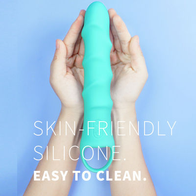 Full Silicone Sex Toy Waterproof IPX7 Womens Vibrator Light Green