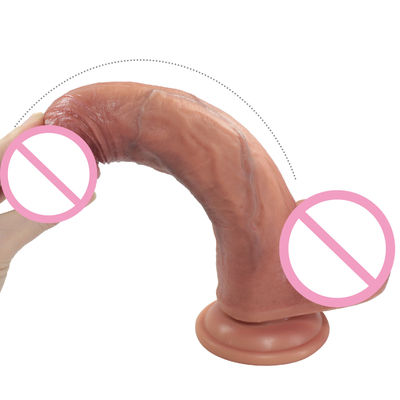 Big Size Suction Cup Dildo Sex Toy Soft Double Laryer Medical Grade Silicone For Women