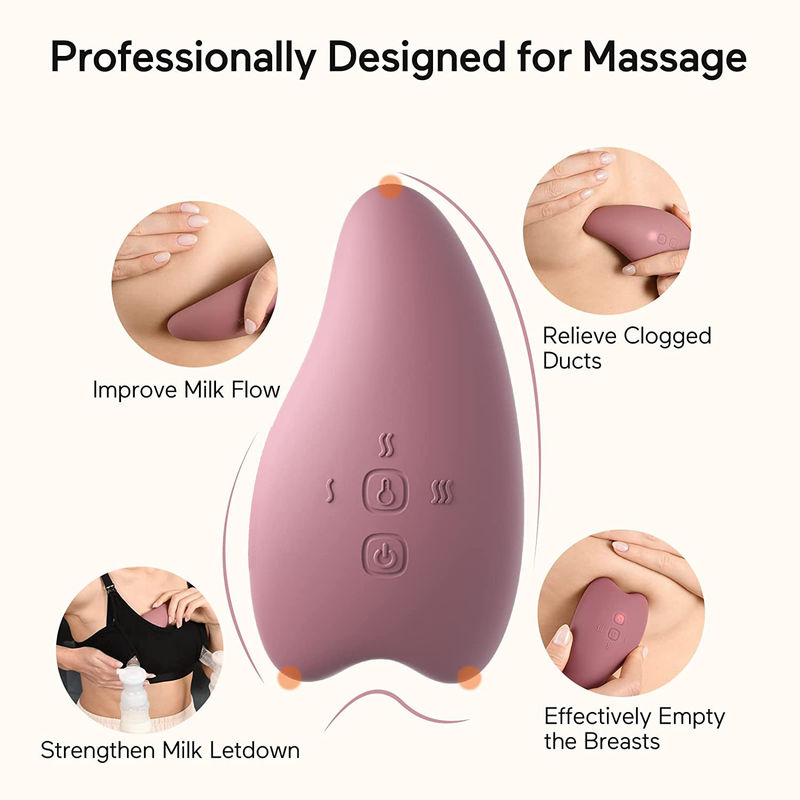 Improving Milk Flow Warming Lactation Massager For Breastfeeding Heat / Vibration